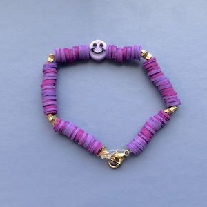 Purple Preppy Clay Bead Bracelet💜⚡️